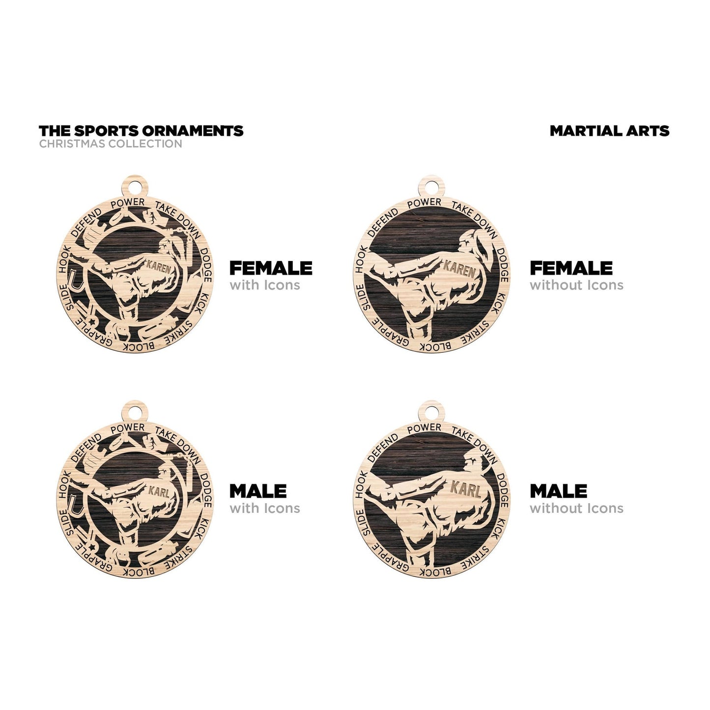 Personalized MARTIAL ARTS/Karate/Taekwondo/Jiu Jitsu Ornament Gift