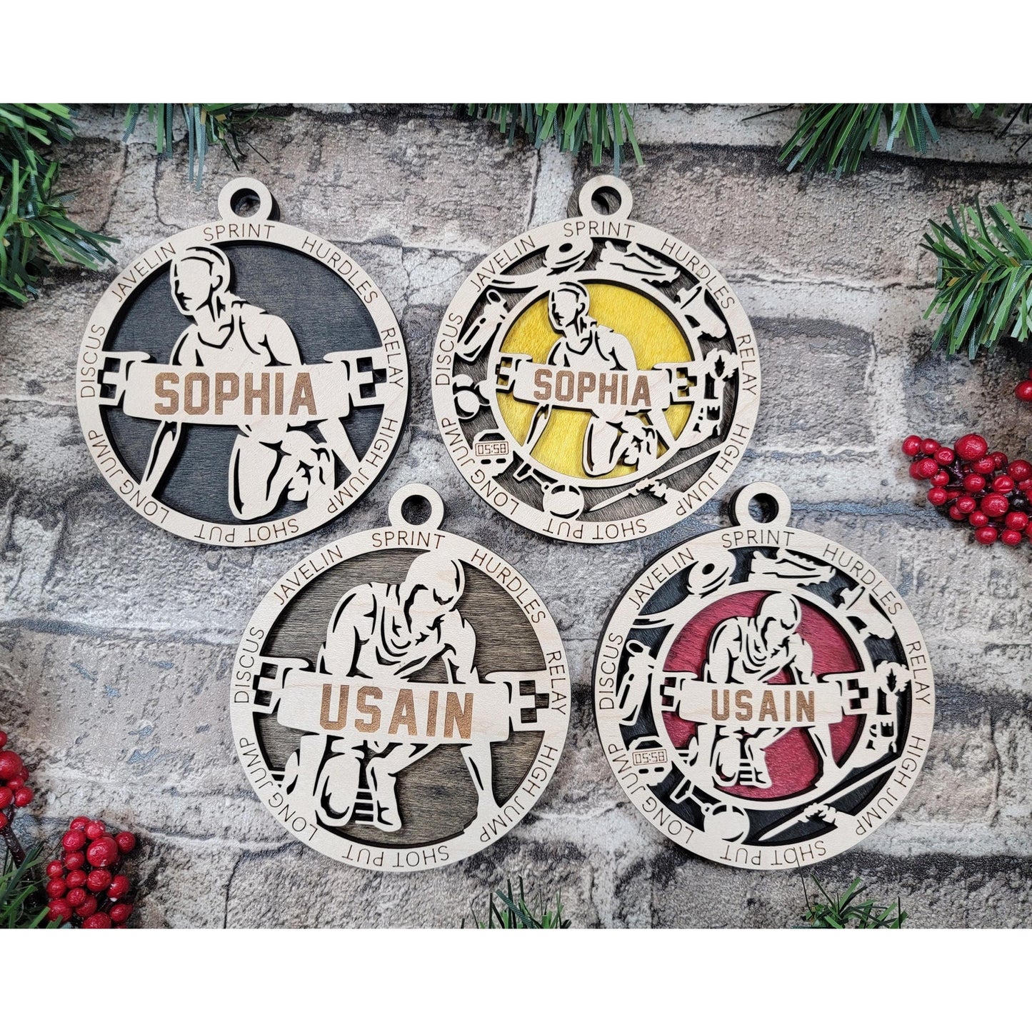 Personalized TRACK and Field Ornament Christmas Gift