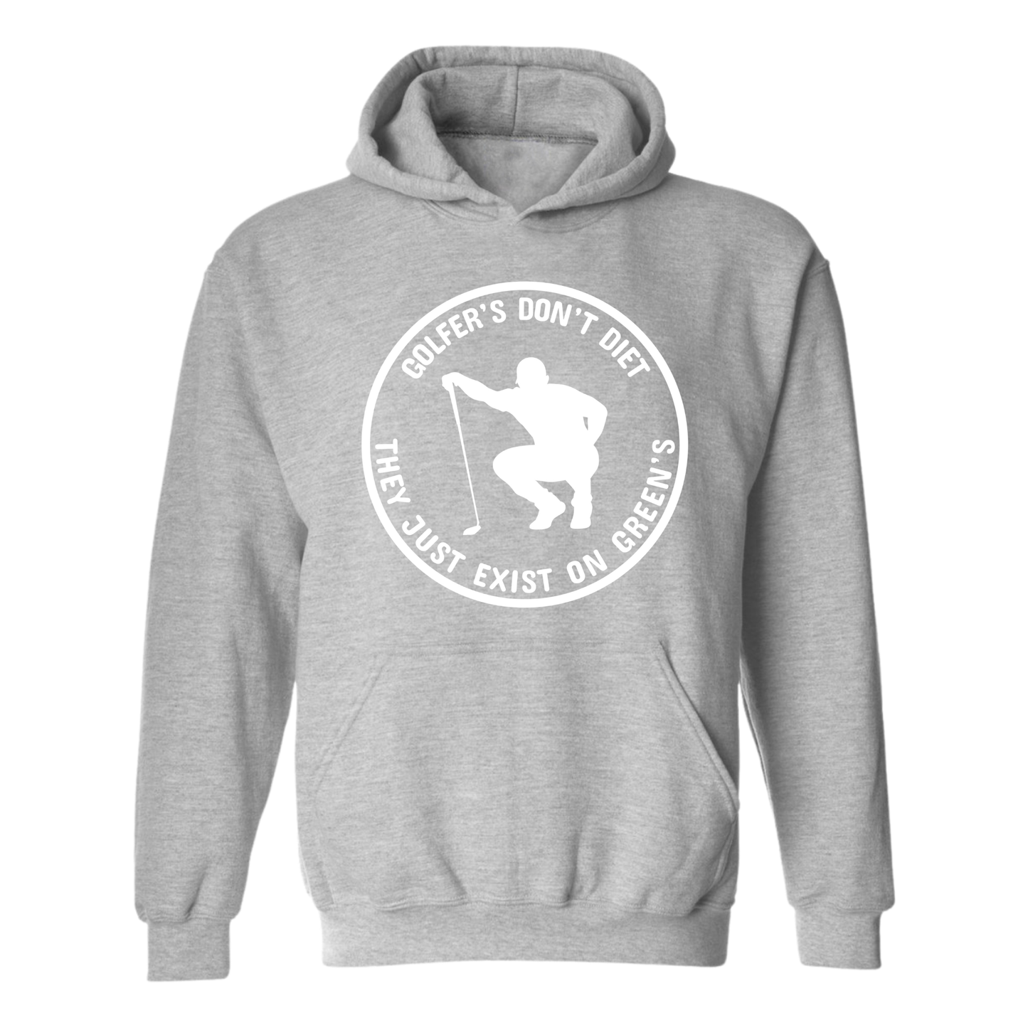 Golf Hoodie Golfers Don't Diet On Greens Funny Man Golfer Kneeling Golfing Quote Sweatshirt