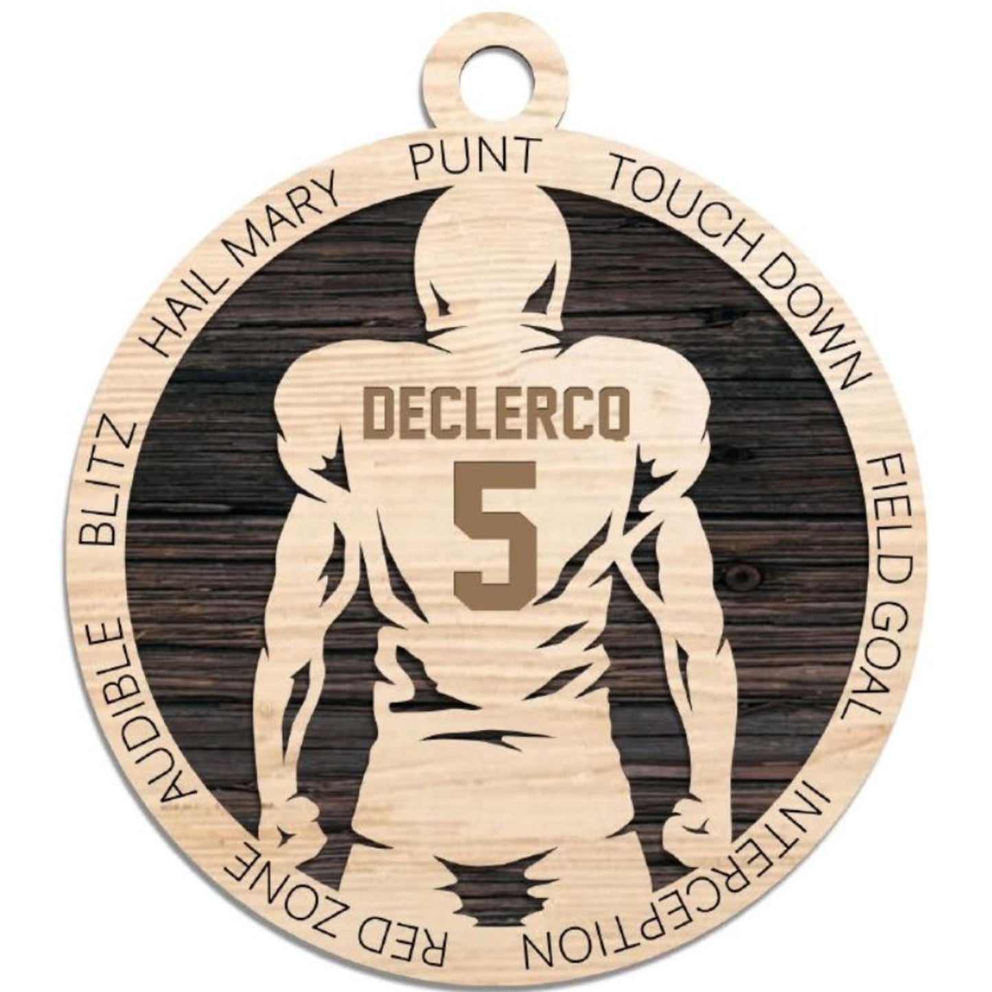 Personalized FOOTBALL PLAYER Ornament Male or Female Custom Name Number Gift