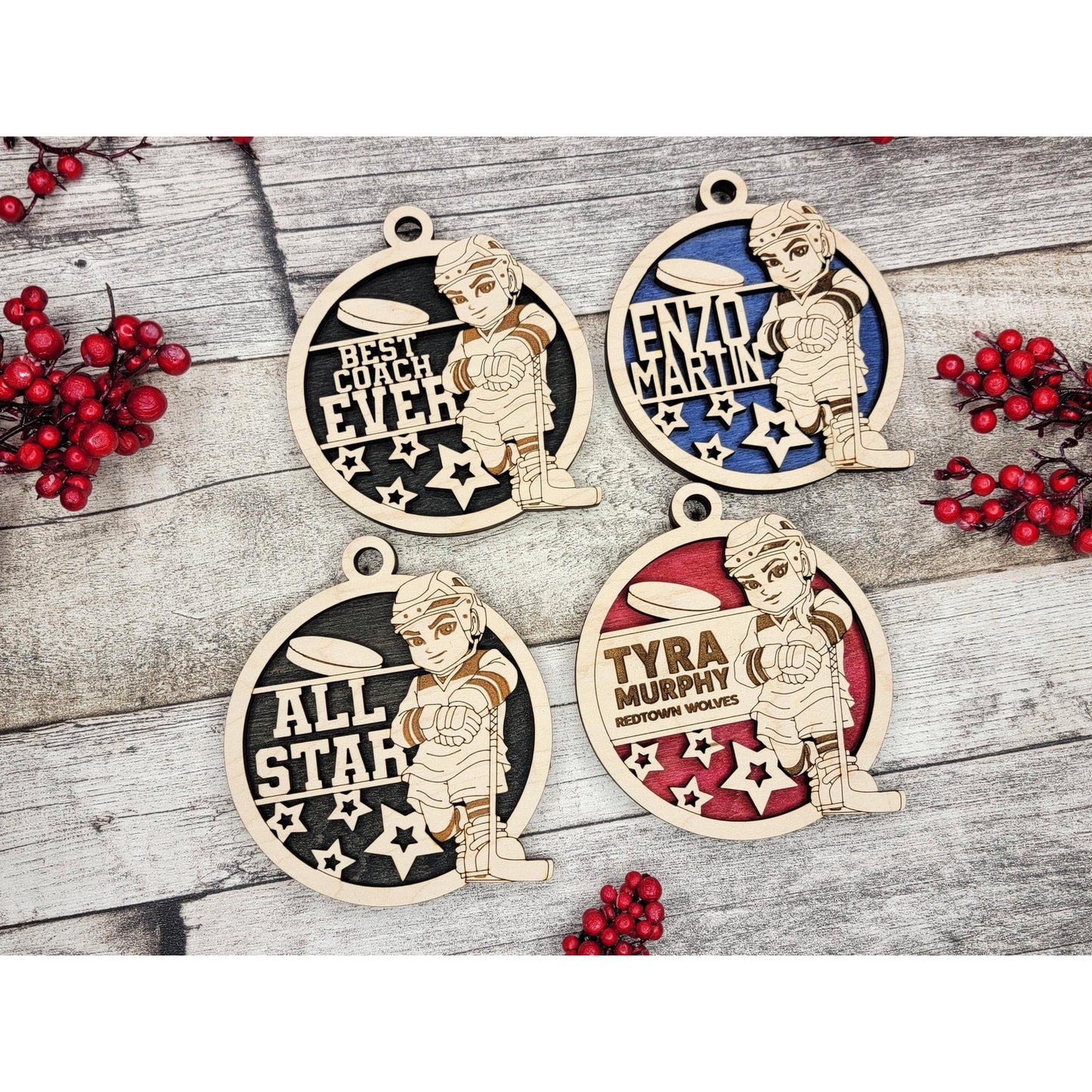 Personalized Animated HOCKEY Ornaments Male or Female Custom Christmas Gift