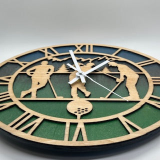 Custom GOLF GOLFING Wall Clock Laser Cut Layered Wood Decor Gift