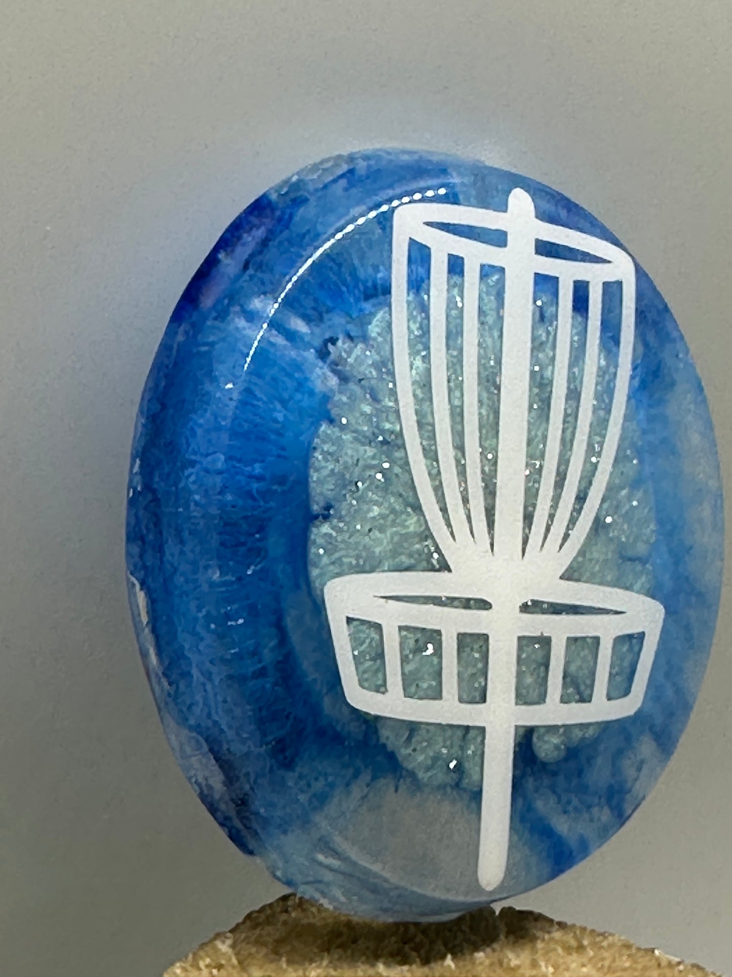 Disc Golf Mini Marker Custom White Basket Epoxy Resin One Of A Kind Mini