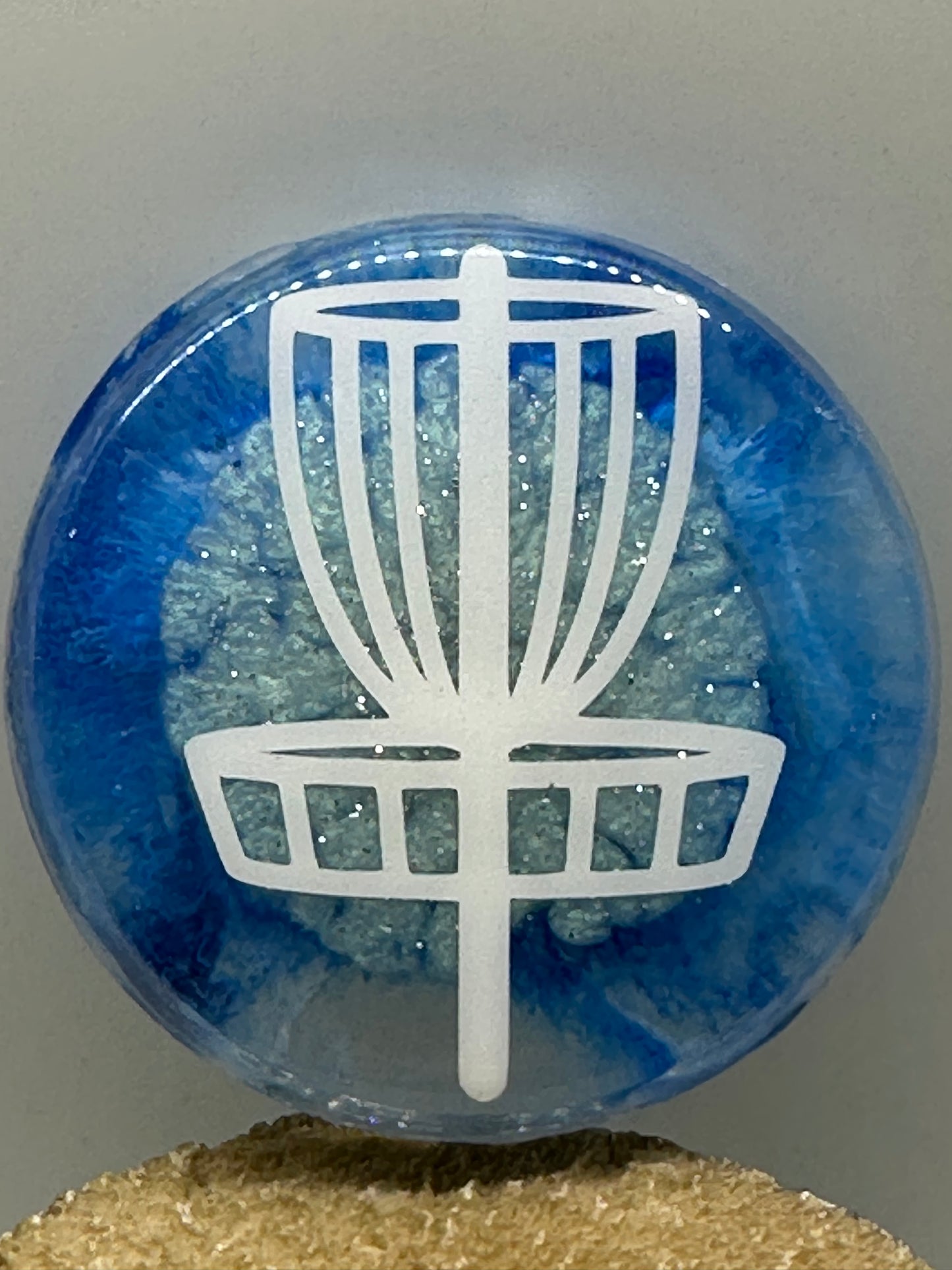 Disc Golf Mini Marker Custom White Basket Epoxy Resin One Of A Kind Mini