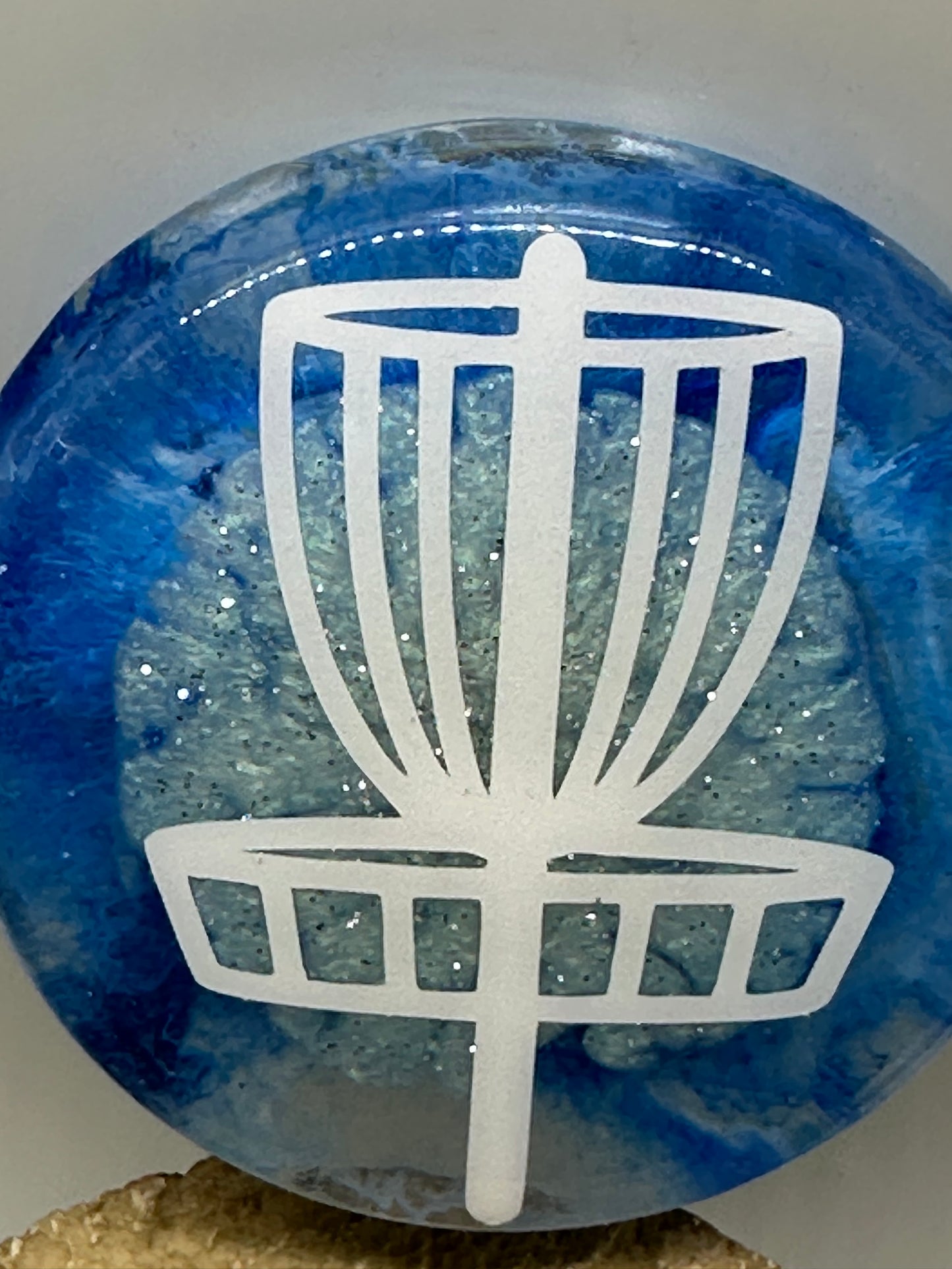 Disc Golf Mini Marker Custom White Basket Epoxy Resin One Of A Kind Mini