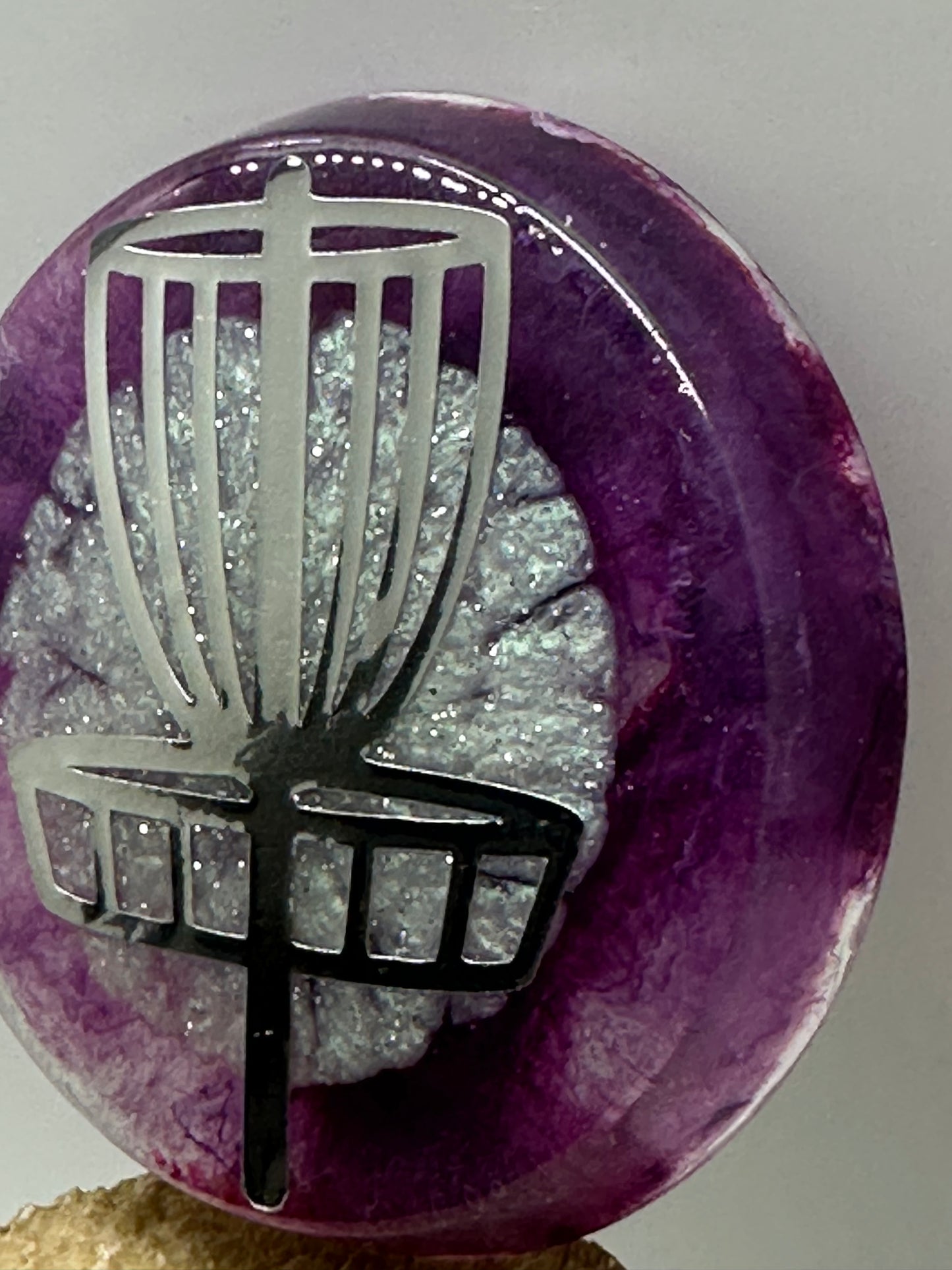 Disc Golf Mini Marker Custom Silver Disc Basket Epoxy Resin One Of A Kind Mini