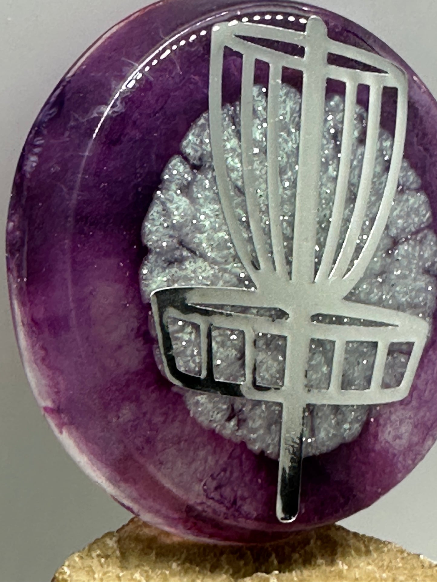 Disc Golf Mini Marker Custom Silver Disc Basket Epoxy Resin One Of A Kind Mini