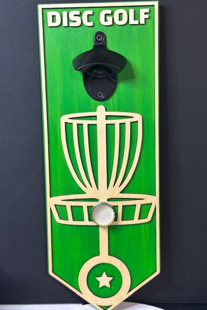 Disc Golf Magnetic Basket Bottle Opener Wall Mount Custom Discgolfer Gift