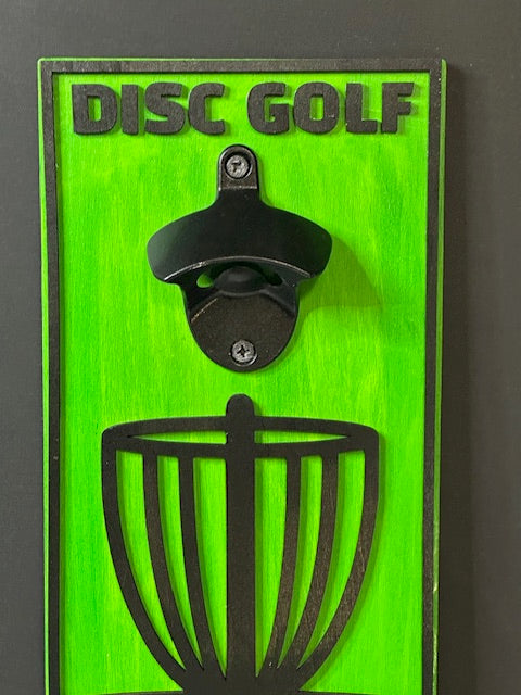 Disc Golf Magnetic Basket Bottle Opener Wall Mount Custom Discgolfer Gift