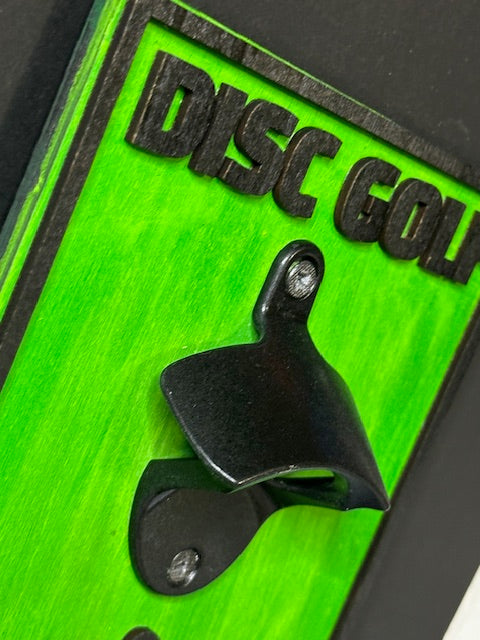 Disc Golf Magnetic Basket Bottle Opener Wall Mount Custom Discgolfer Gift