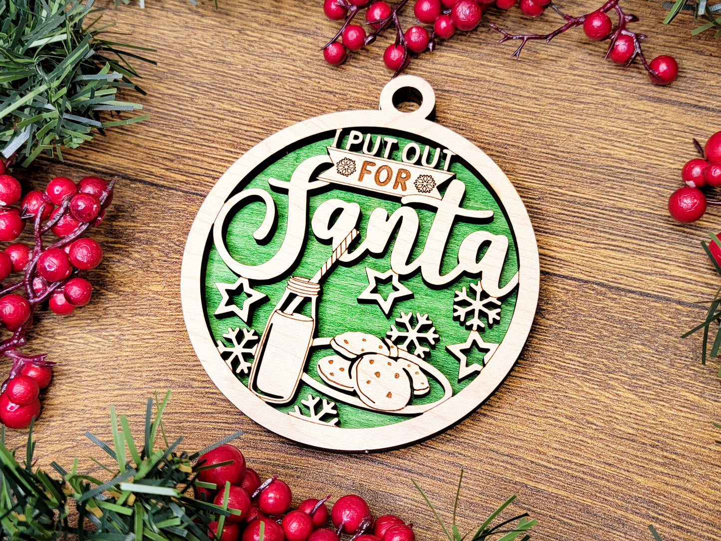 I PUT OUT for Santa Funny Christmas Ornaments Naughty Nice Laser Engraved Gift