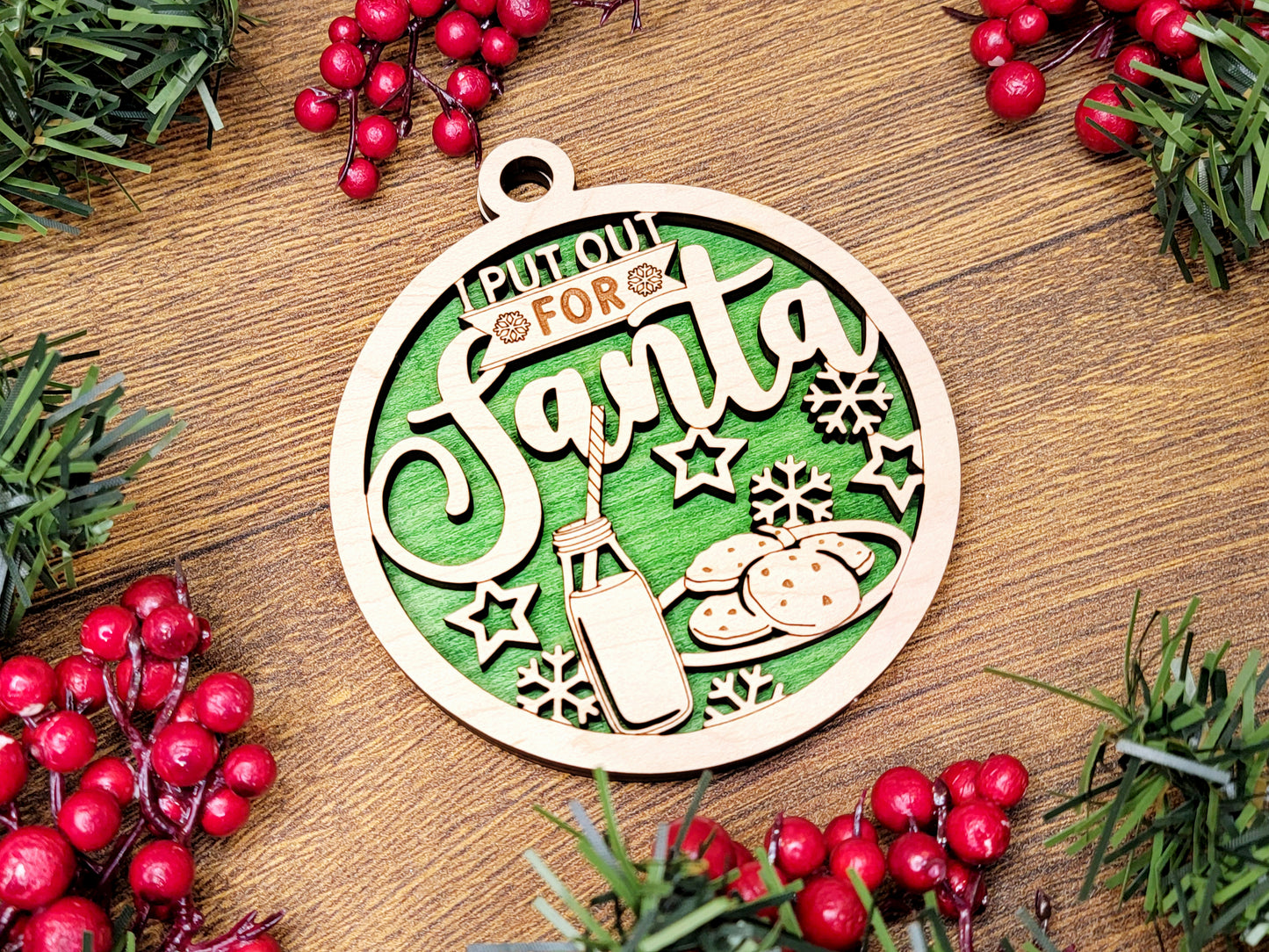 I PUT OUT for Santa Funny Christmas Ornaments Naughty Nice Laser Engraved Gift