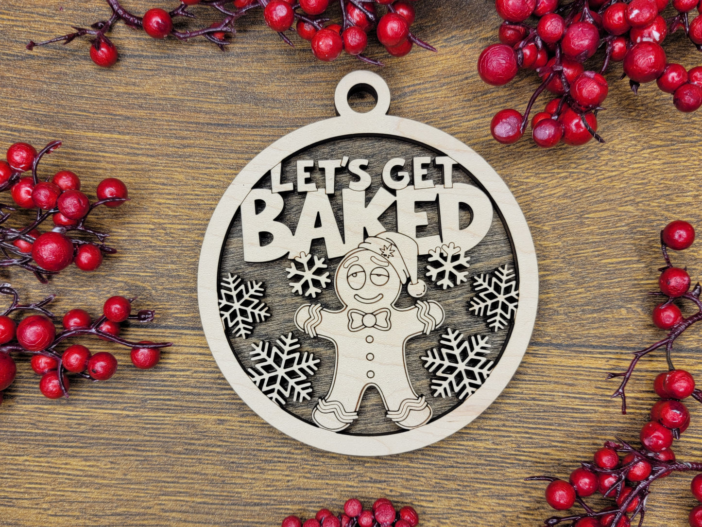 Lets Get BAKED Funny Christmas Ornaments Naughty Nice Gift