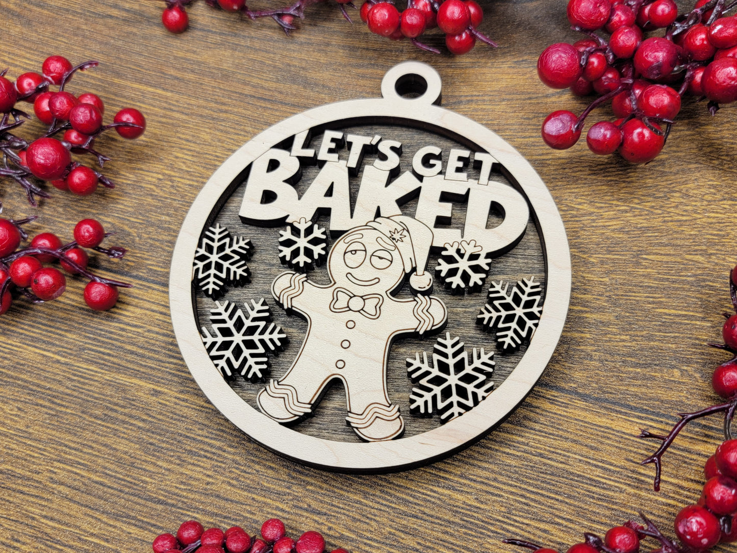 Lets Get BAKED Funny Christmas Ornaments Naughty Nice Gift