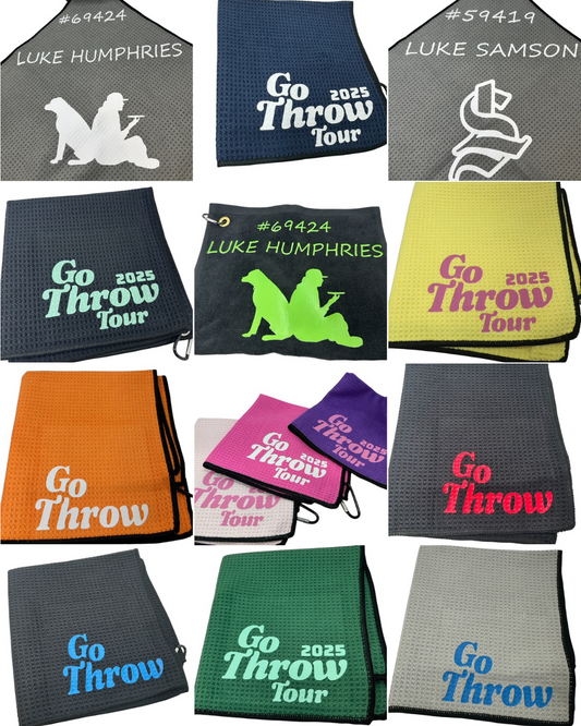 Custom Golf Towel Customized W/YOUR LOGO Vinyl Grommet Clip On CHOOSE COLOR/LOGO