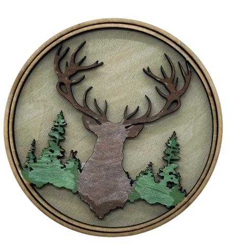 Hunting Hunters Deer Bull Custom Car Air Freshener Laser Engraved Layered Wood Vent Clip On With Essential Oil Diffuser Pads