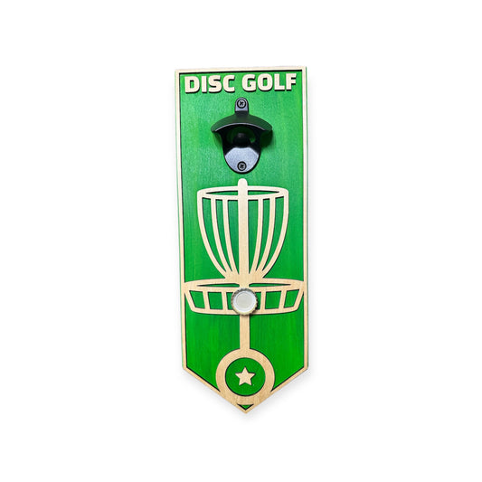 Disc Golf Magnetic Basket Bottle Opener Wall Mount Custom Discgolfer Gift