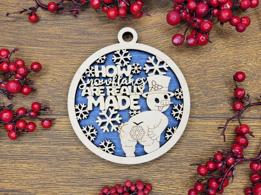 How SNOWFLAKES are Made Funny Christmas Ornaments Naughty Nice Gift