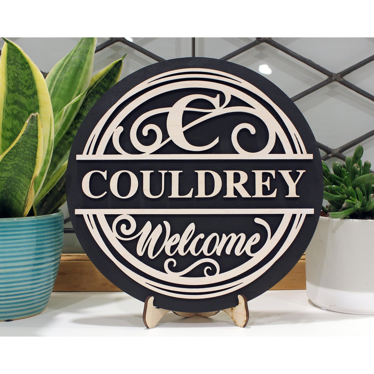 Personalized Home Sign Signage Customized Name With Stand