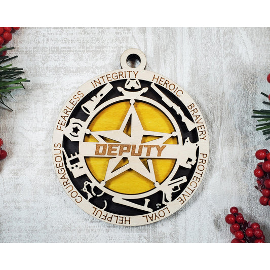 5 STAR DEPUTY Ornament Personalized First Responder Christmas Gift