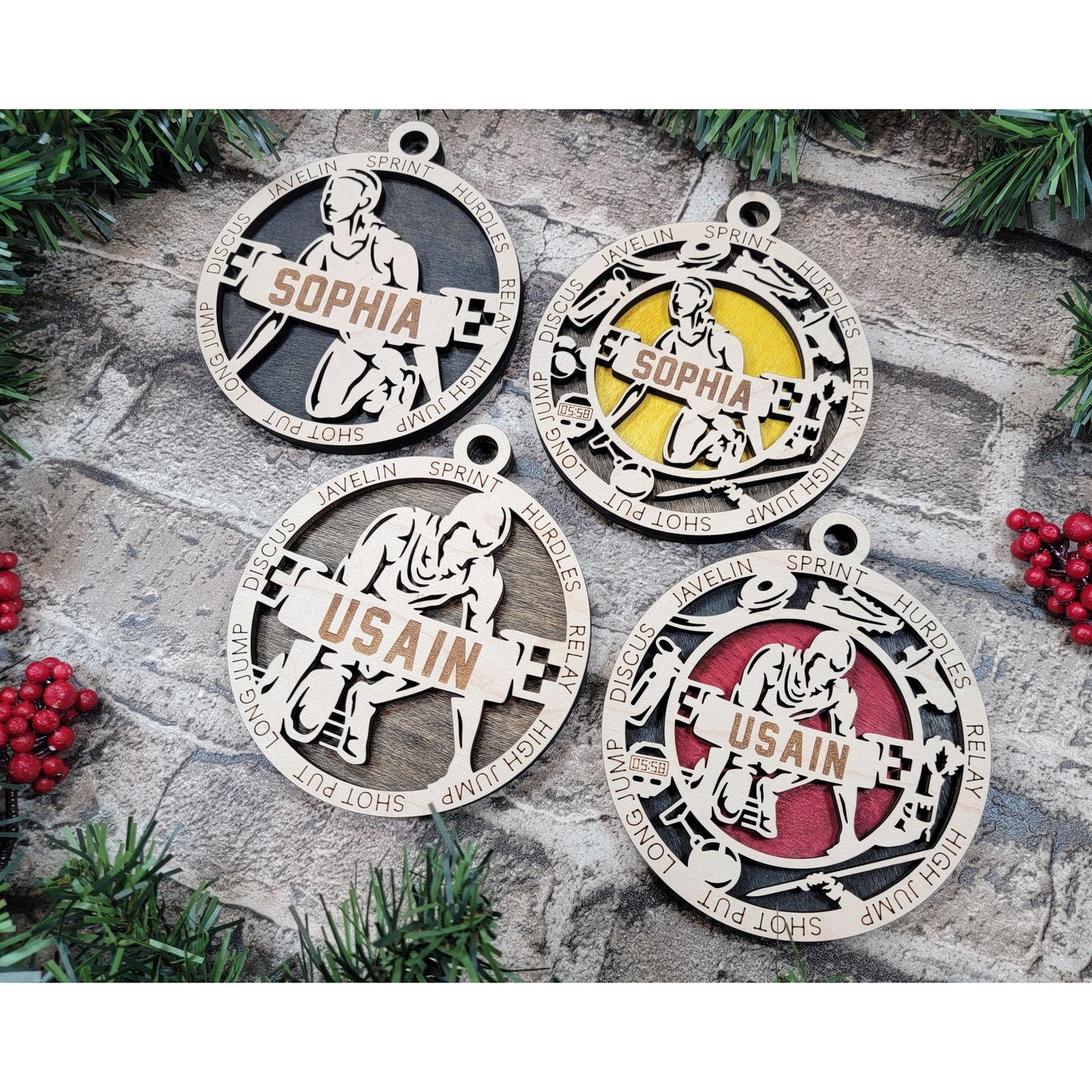 Personalized TRACK and Field Ornament Christmas Gift