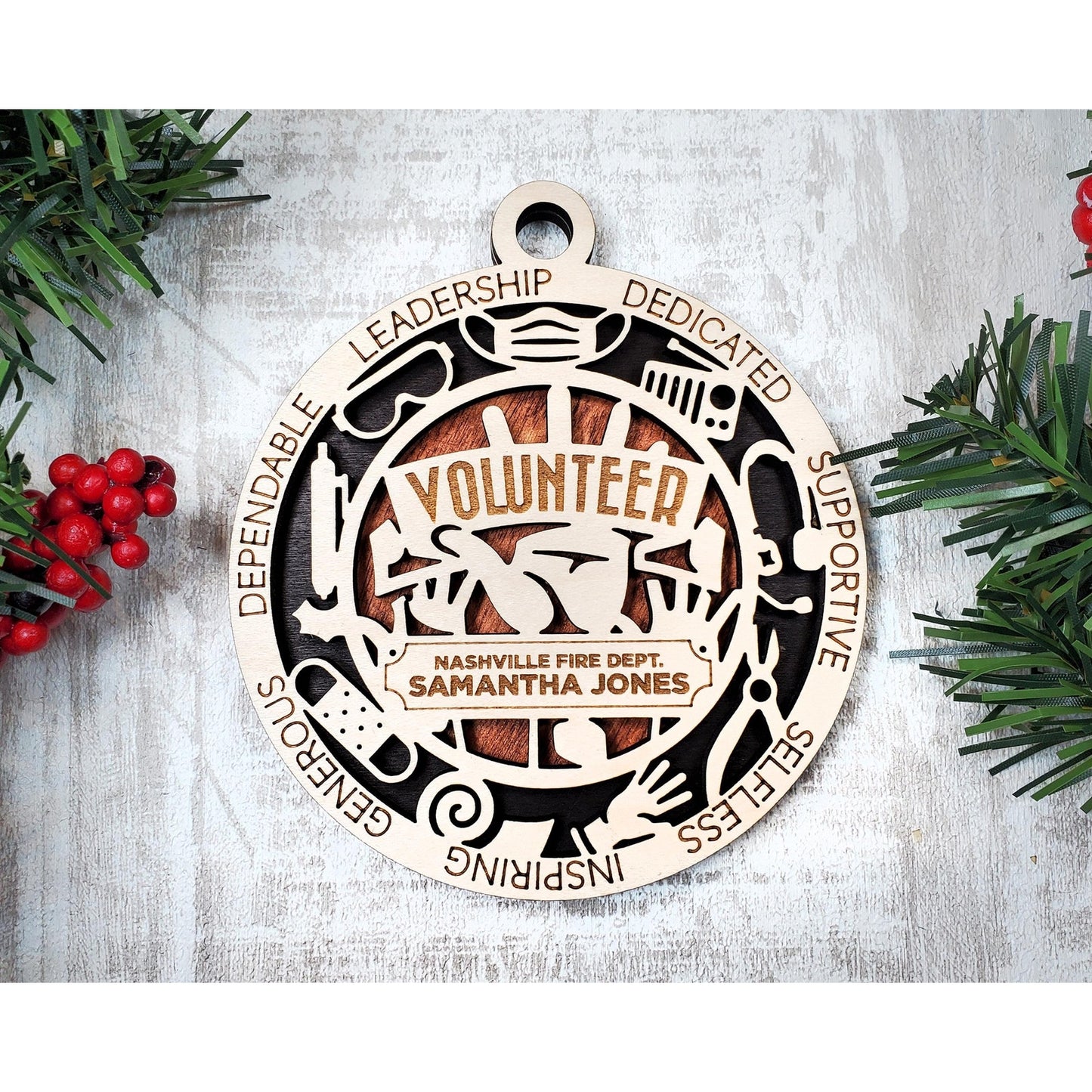 VOLUNTEER Ornament Personalized First Responder Christmas Gift