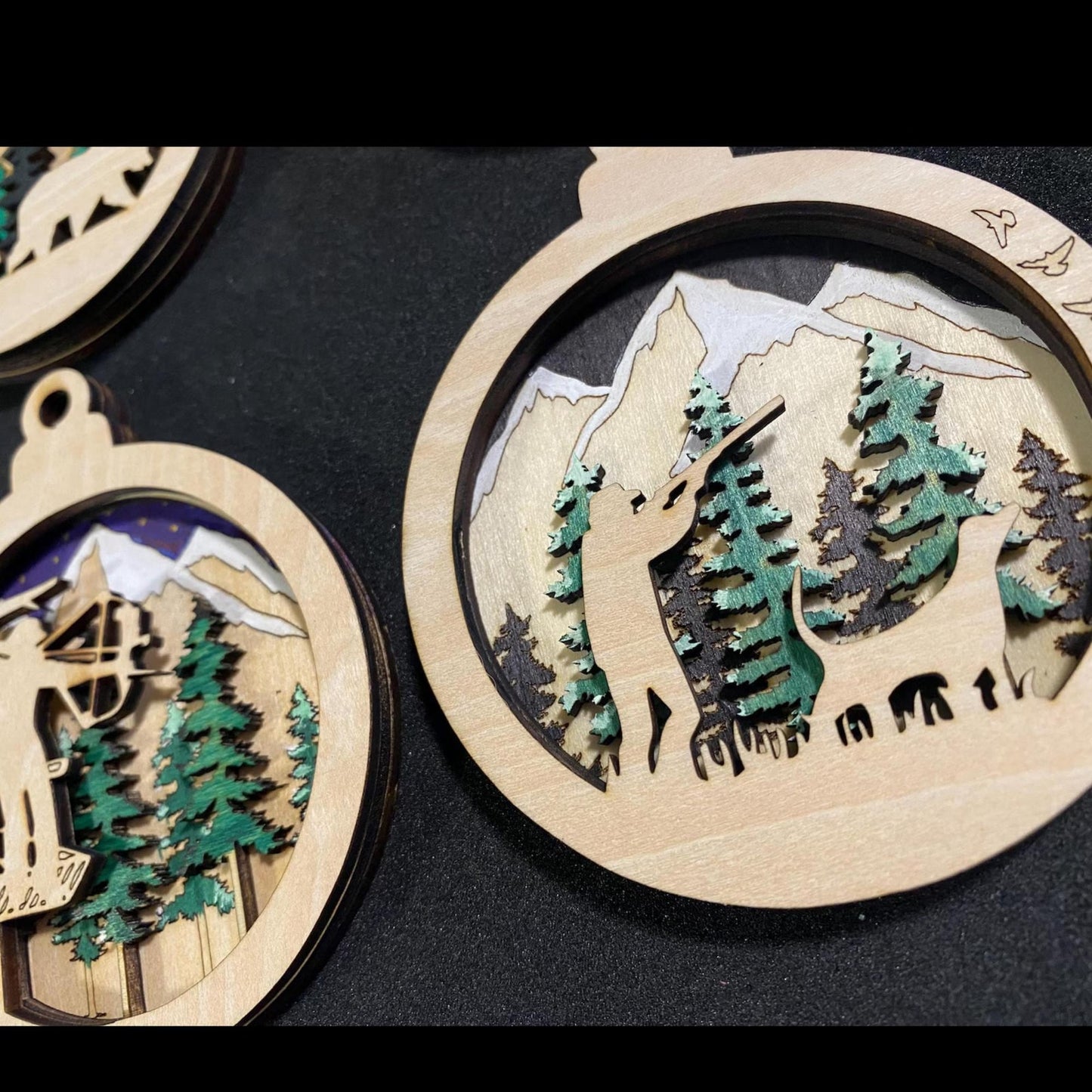 HUNTING Ornaments Bears Bow Duck Dog Skull Sasquatch Fox Hunter Christmas Gift