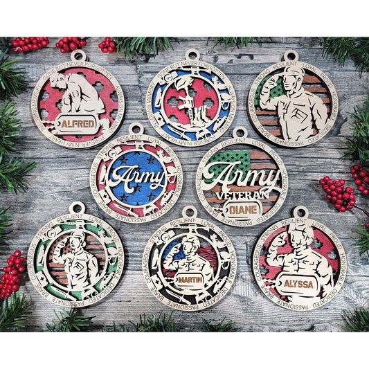 Army Ornament Christmas Custom Military Veteran Personalized Gifts