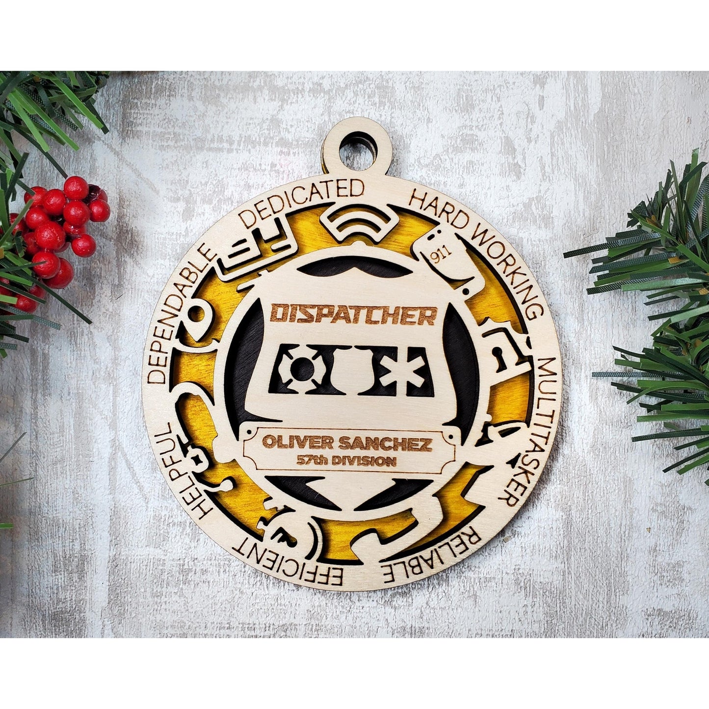 DISPATCHER Ornament Personalized First Responder Christmas Gift