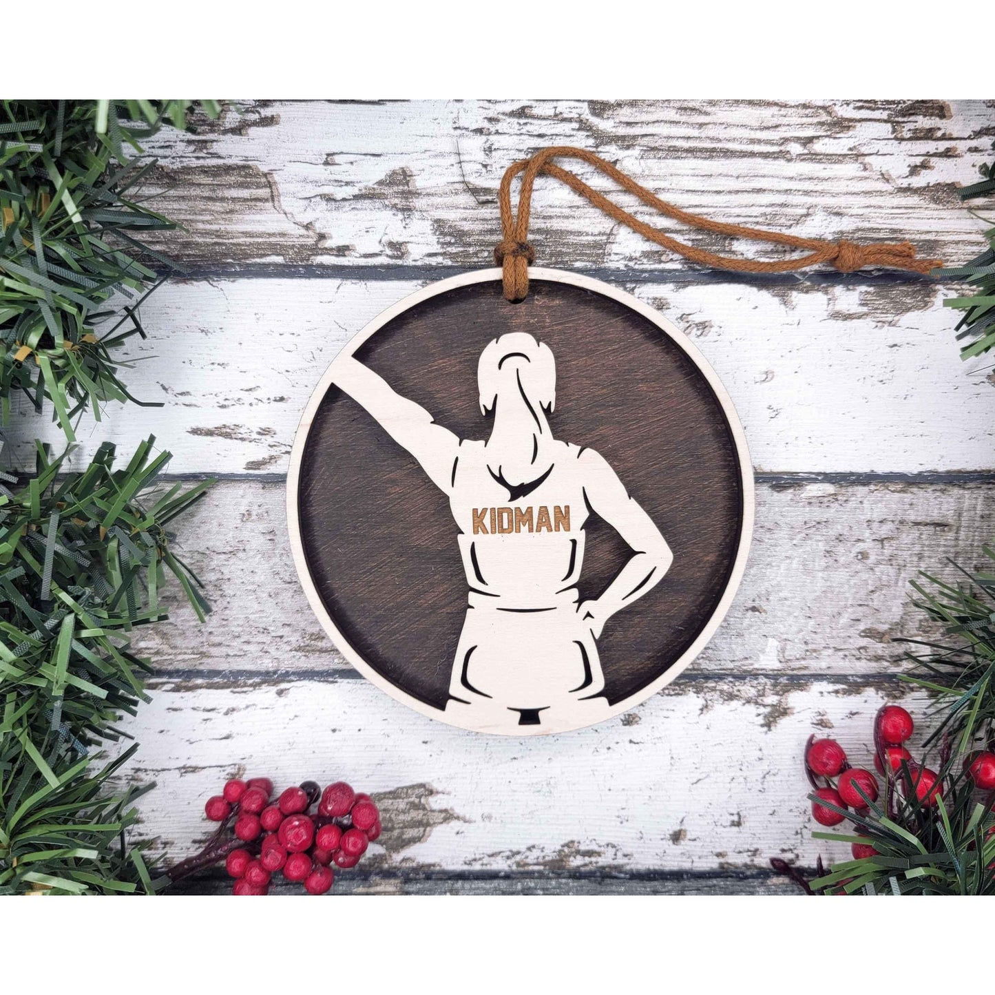 Stadium Spotlight CHEER 2 Layered Wooden Ornament Personalized Christmas Gift