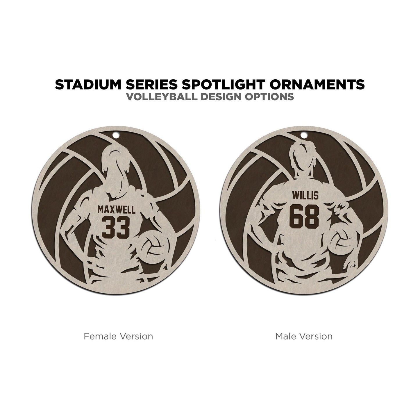 Stadium Spotlight VOLLEYBALL Christmas Ornaments Personalized Name Gift