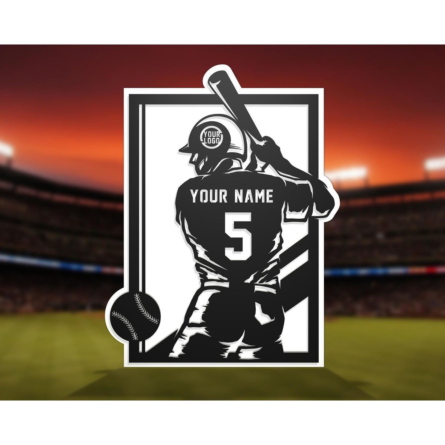 Baseball Stadium Series Personalized BASEBALL Sign Customized Plaque 3 Designs