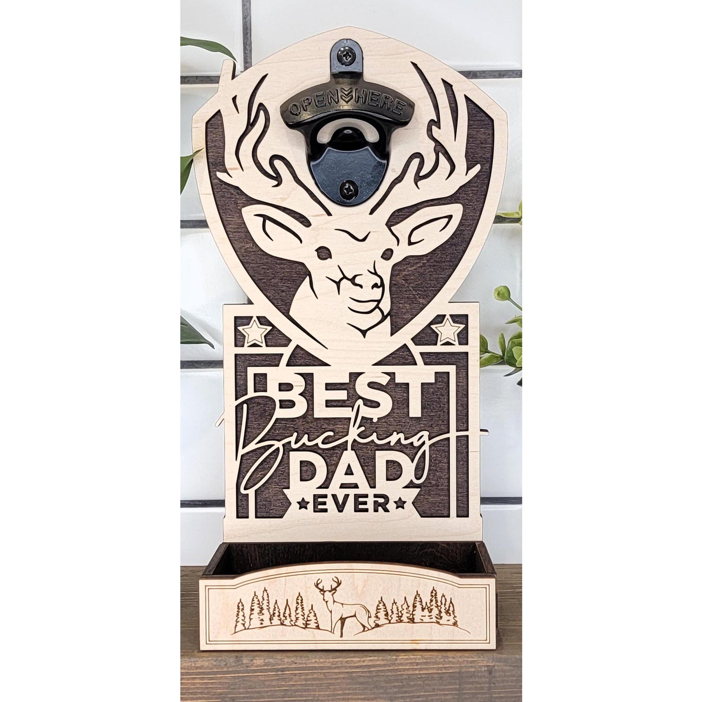 GOLF Best Dad By PAR Custom Bottle Opener Dad Wall Mounted Golfer Gift