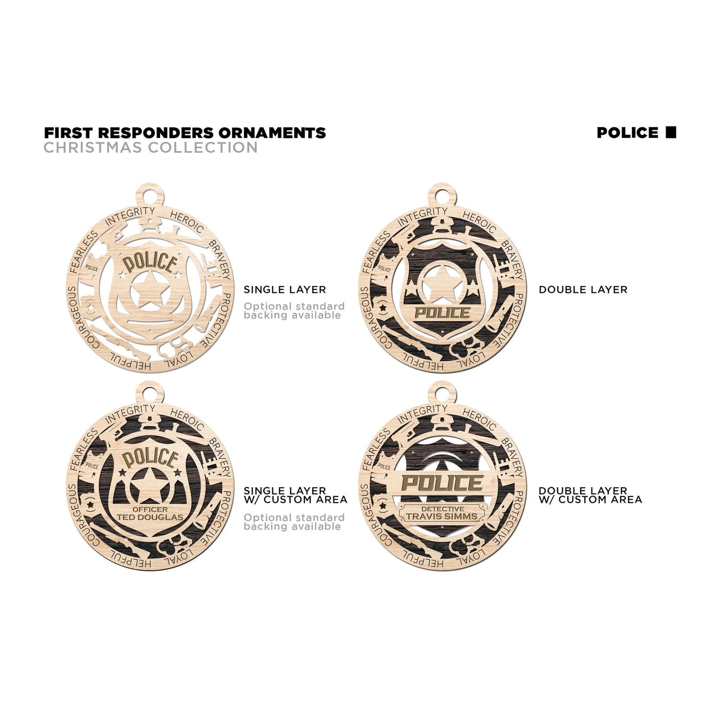 POLICE Ornament Personalized First Responder Christmas Gift