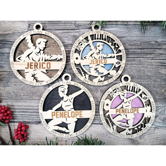 Personalized JAZZ Modern Contemporary DANCER Ornament Male or Female Custom Name Gift