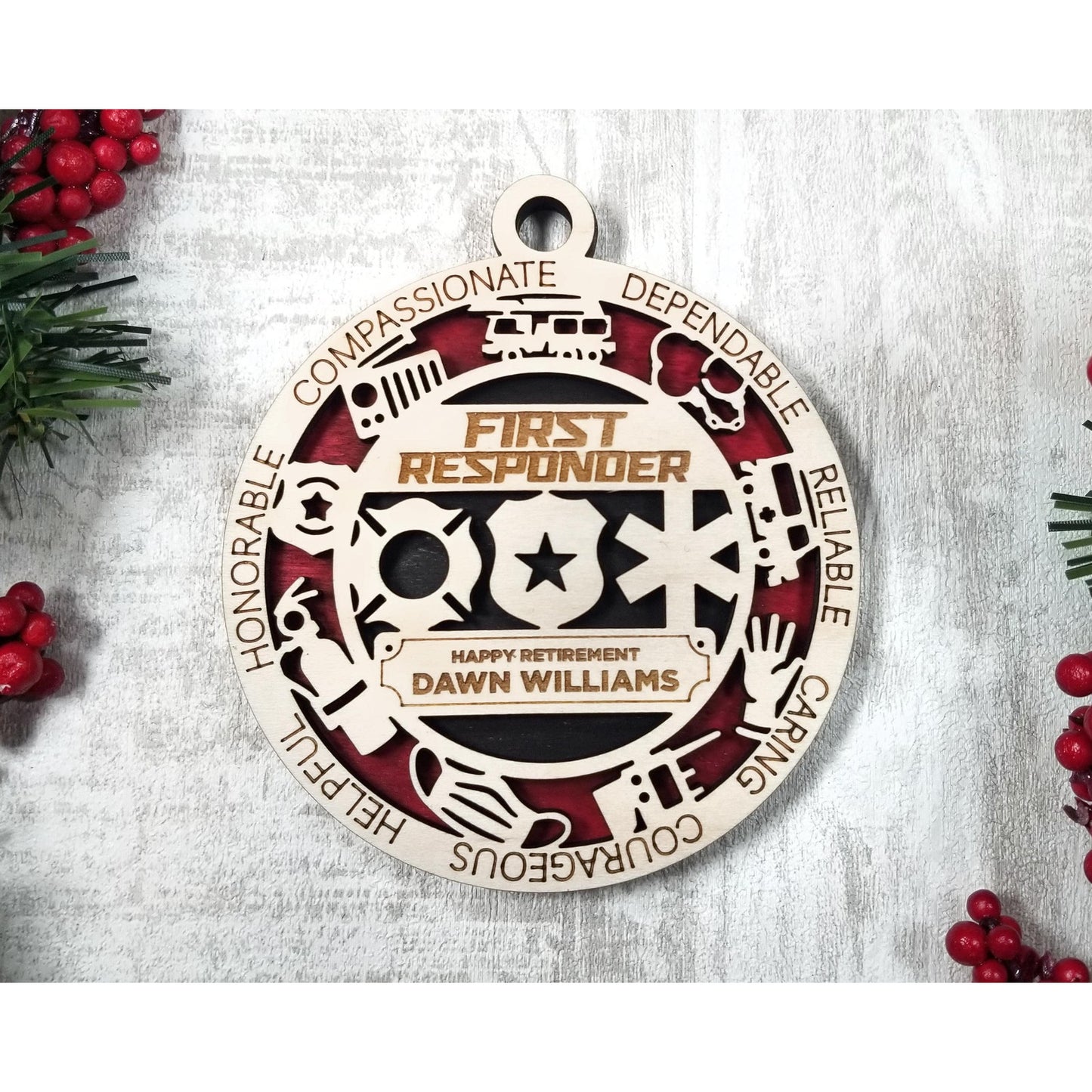 FIRST RESPONDER Ornament Personalized First Responders Christmas Gift