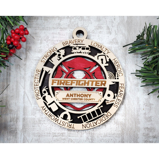 FIREFIGHTER Ornament Personalized First Responder Christmas Gift