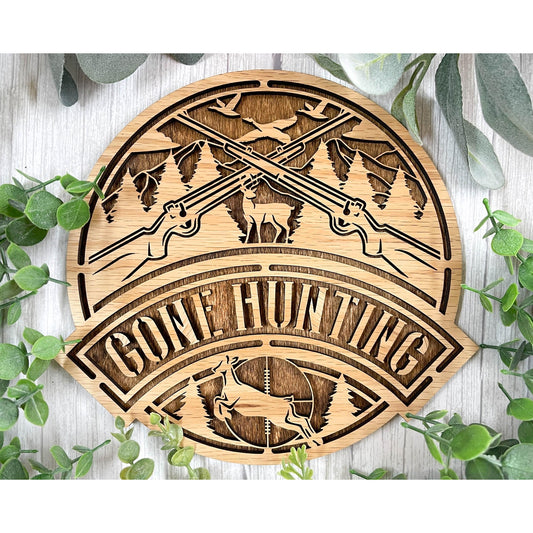 Personalized Gone Hunting Sign Custom Name Hunting Plaques Hunting Gift For Hunter Gift For Dad