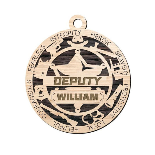 6 STAR DEPUTY Ornament Personalized First Responder Christmas Gift