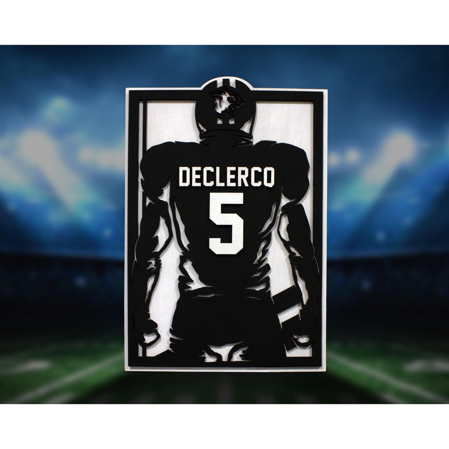 Football Stadium Series Personalized FOOTBALL Sign Customized Plaque 3 Designs Sports Gifts Team Gifts