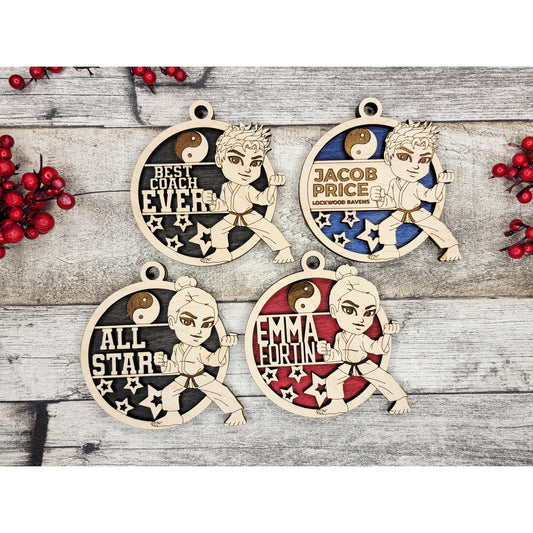 Personalized Animated MARTIAL Arts Ornaments Custom Christmas Gift