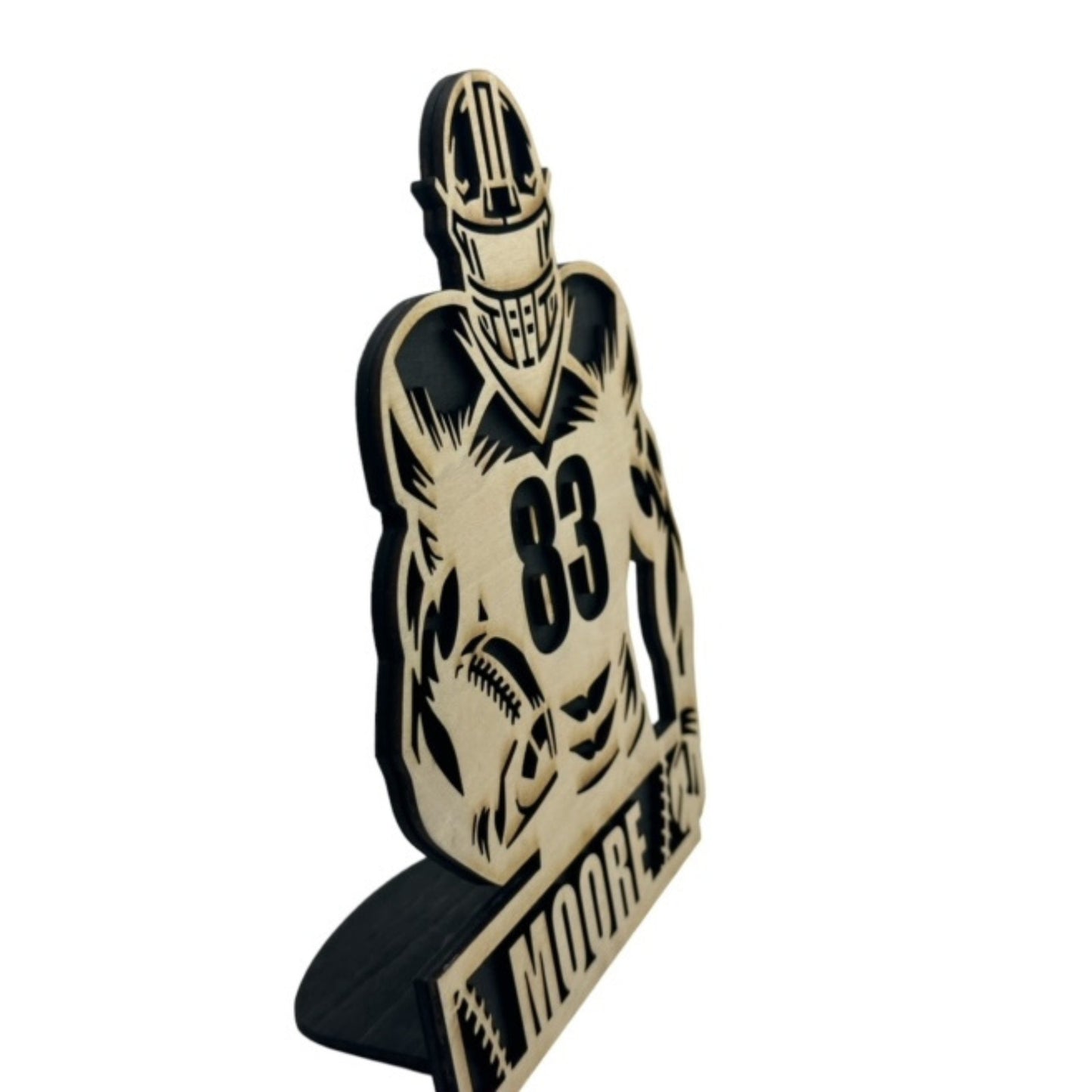 Personalized FOOTBALL Sign Laser Engraved Gift Custom Plaque Sports Trophy