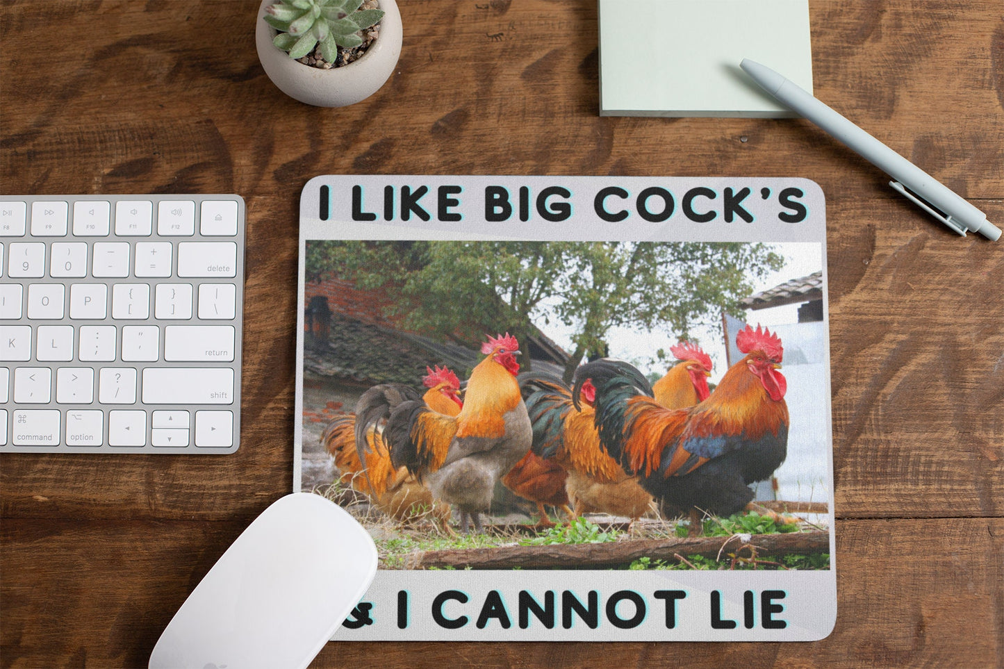 Funny ROOSTER COCK Mousepad Novelty Gift Mouse Pad Mat for Computer