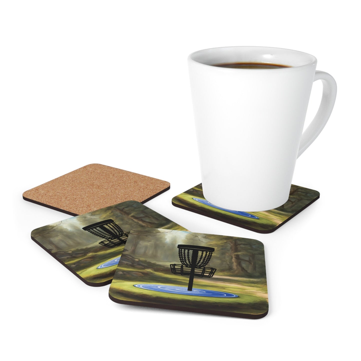 Disc Golf Tranquility Corkwood Drink Coaster Set