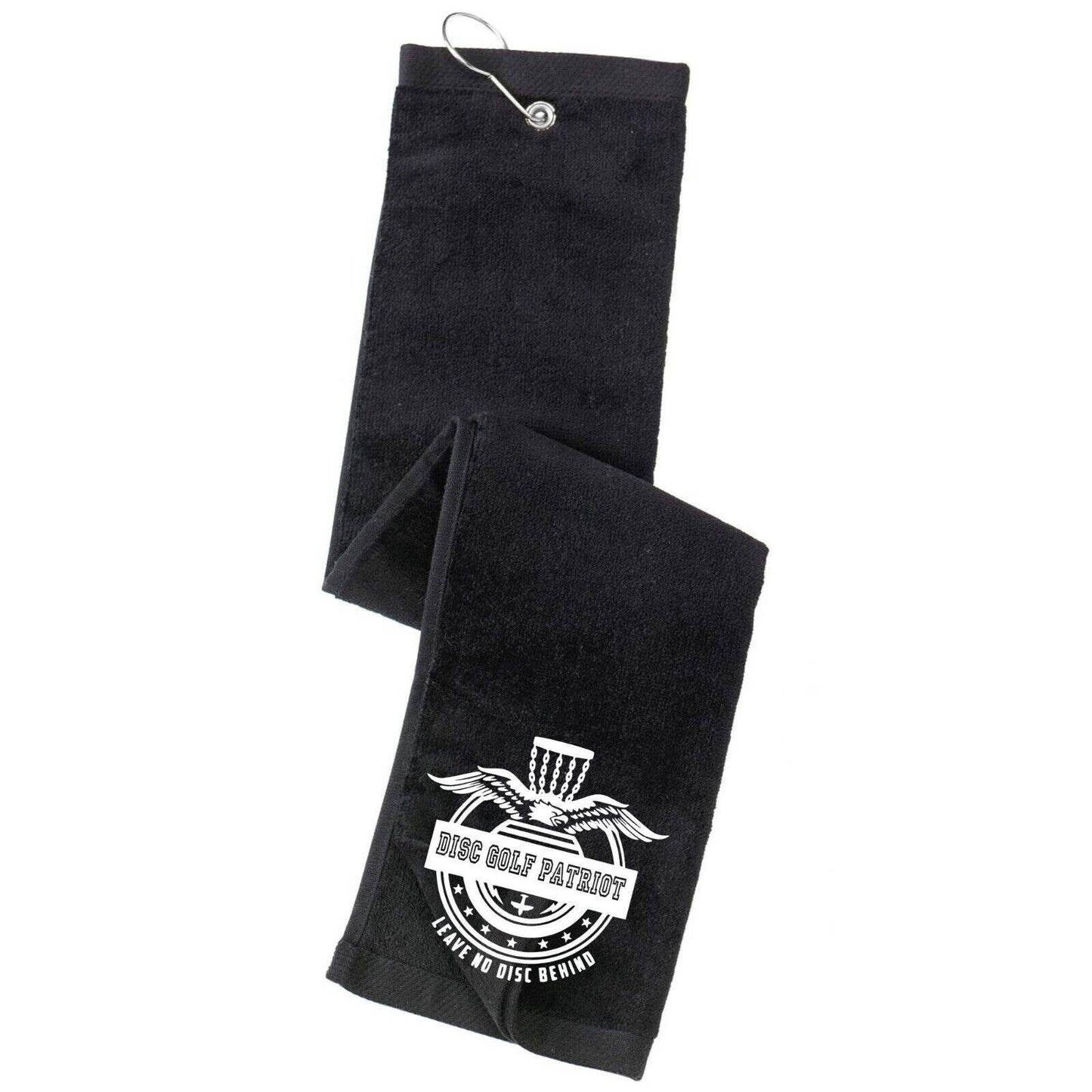 Disc Golf Towel Tri Fold Custom DISC GOLF PATRIOT Grommet Clip On Sports Towel