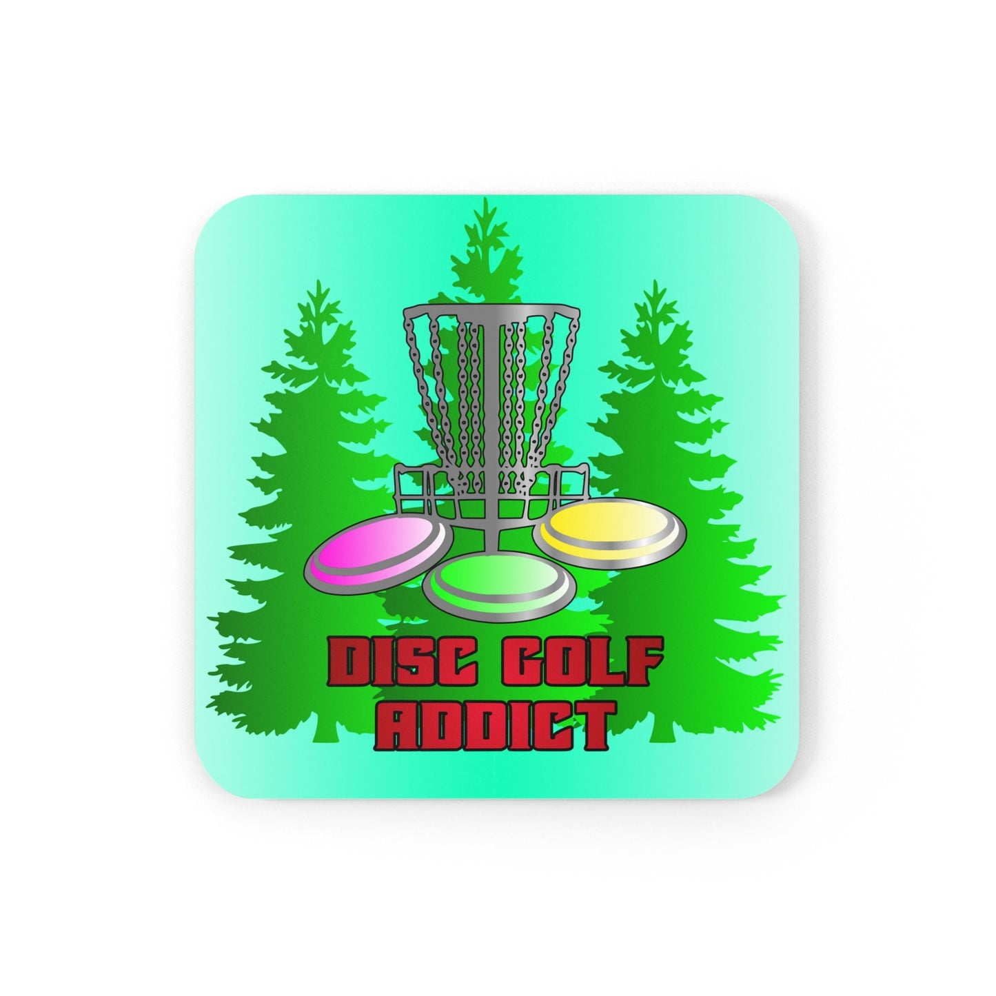 Disc Golf Addict Corkwood Drink Coaster Set