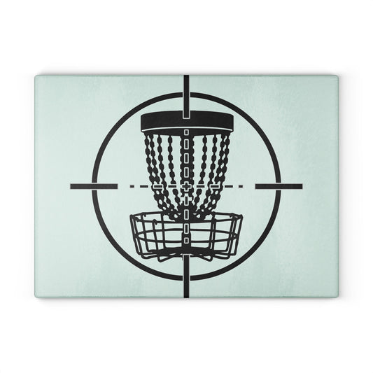 Disc Golf Basket Bullseye Glass Cutting Board Discgolf Discgolfer Kitchen Cooking Gift