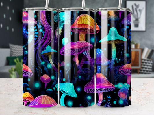 Bright Mushroom- 20oz Straight Skinny Tumbler Stainless Custom Drinkware Gift