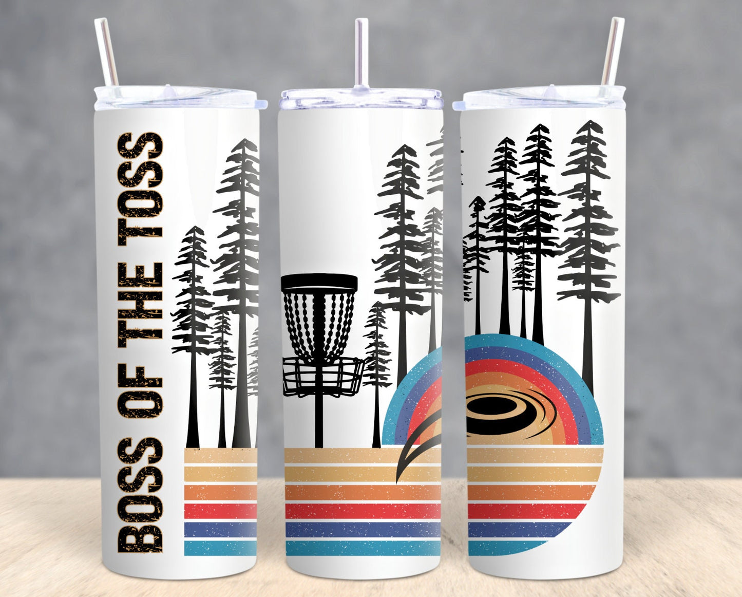 DISC Golf Toss BOSS Retro Stainless Steel Custom 20oz Tumbler W/Lid & Straw