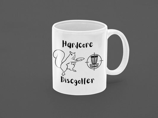 Coffee Mug Hardcore DISC GOLF SQUIRREL Novelty Cup Gift For Men Women Him Her